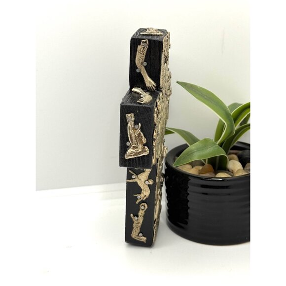 Vintage Signed Estela Ogazon 3D Milagros Wood Cross Mexican Folk Art - Picture 14 of 14